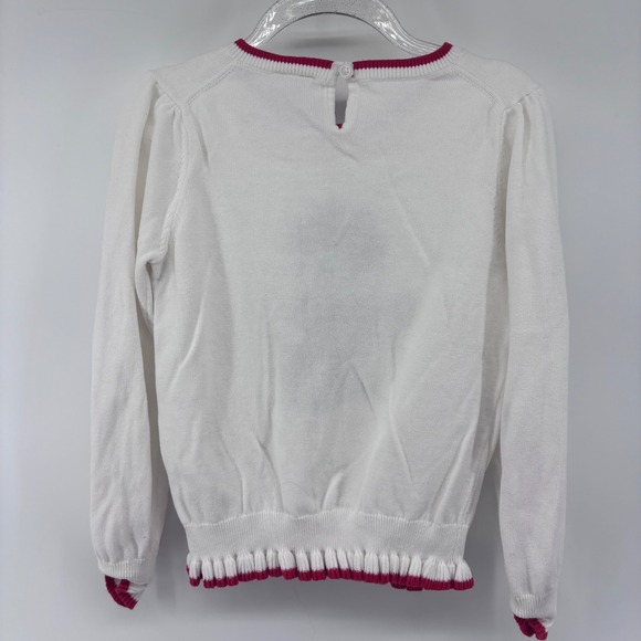 Disney Janie and Jack Minnie Mouse Knit Sweater Girls Size 7 White Red - Picture 5 of 7